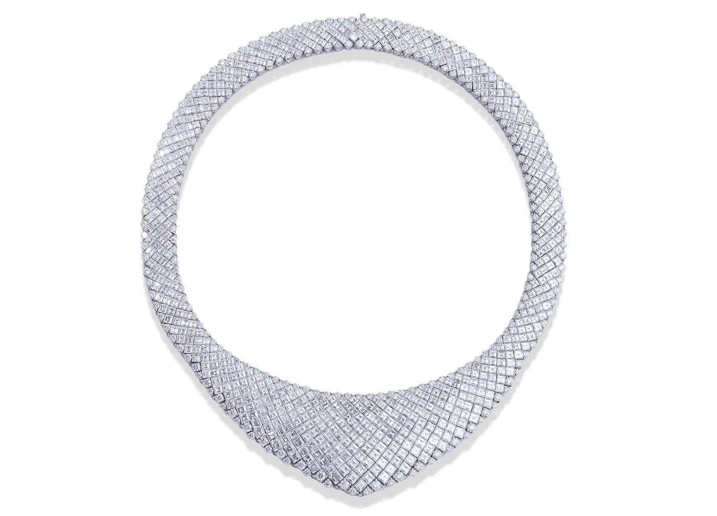  Stenzhorn Ovidio necklace with invisible set diamonds in white gold