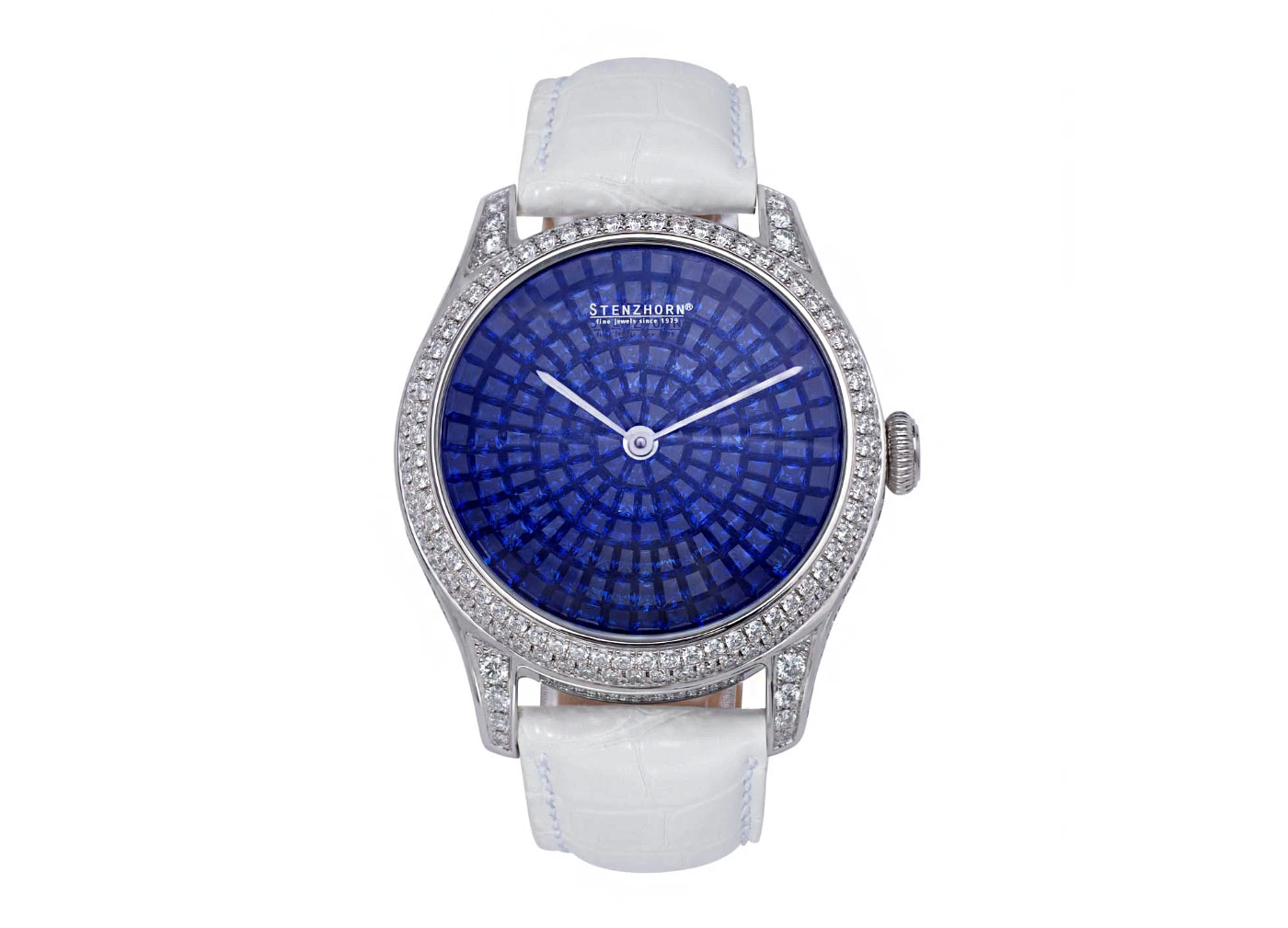  Stenzhorn Mosaic collection Blue Moon watch with diamonds and invisible set sapphires in white gold 