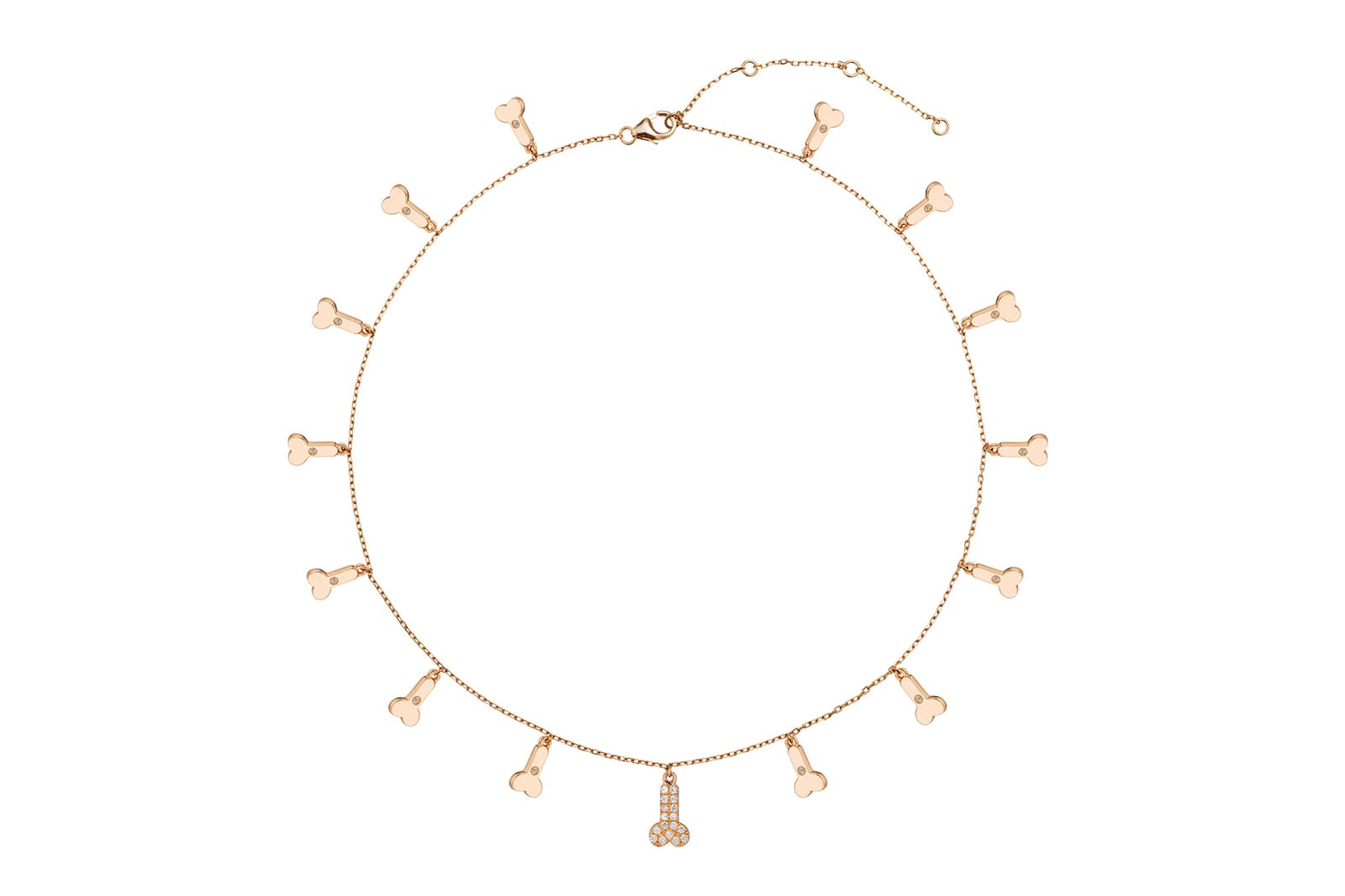  Runa Jewelry Lingam necklace with sapphires in rose gold
