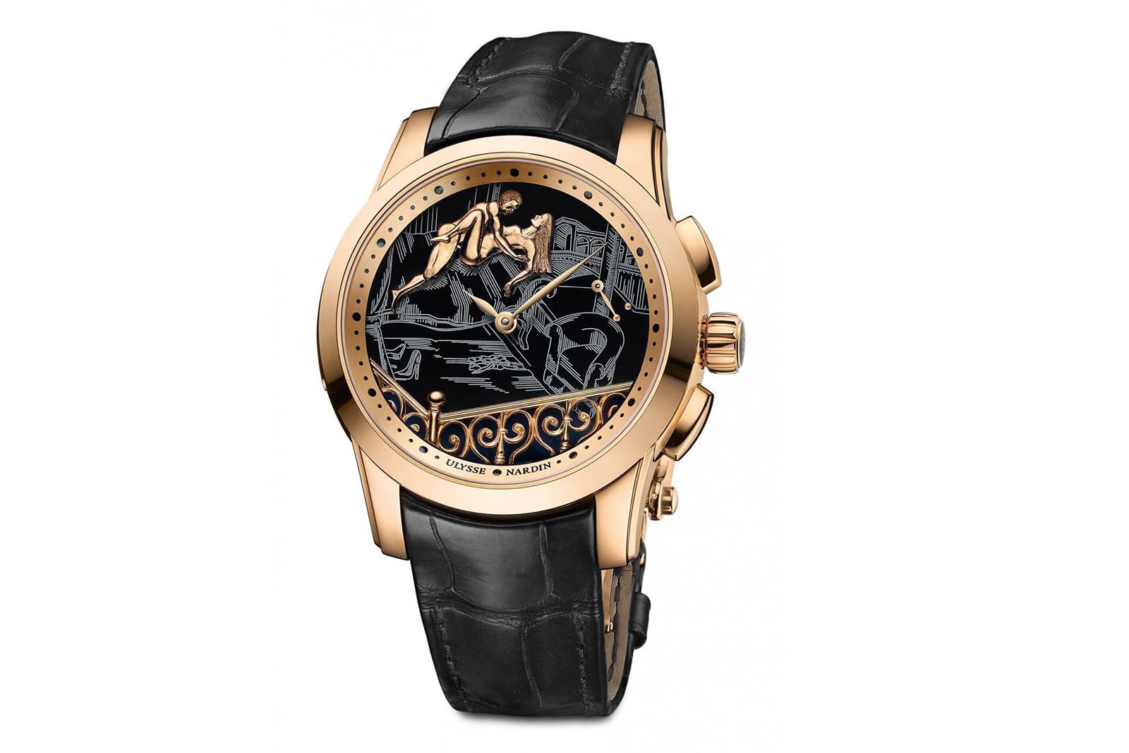  Ulysse Nardin Classic Voyeur erotic watch in ceramic and rose gold
