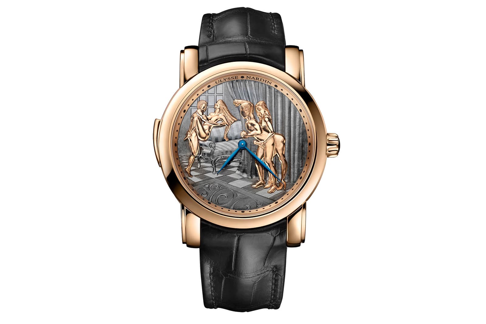 Ulysse Nardin Classic Voyeur erotic watch in anthracite and rose gold