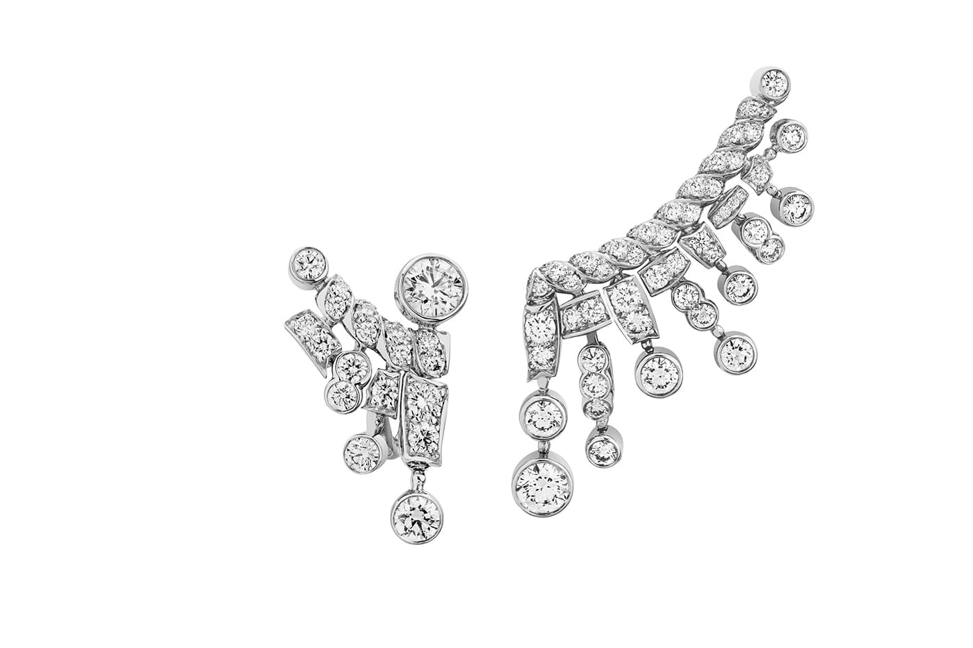  Chanel High Jewellery Tweed de Chanel collection Tweed Frange earrings with diamonds in white gold
