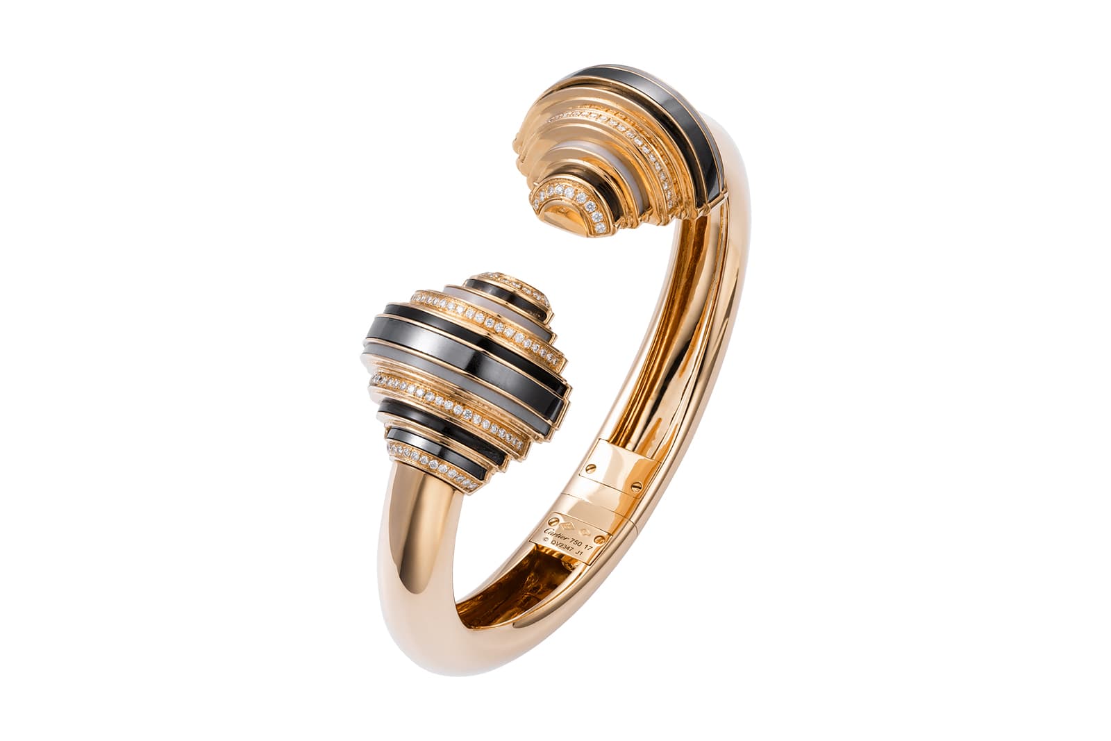  Cartier Paris Nouvelle Vague bracelet with hematites, amethysts, smoky quartz, pink opals, and diamonds in rose gold