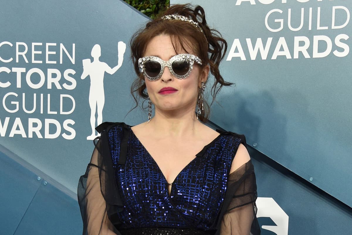   Helena Bonham Carter wearing vintage diamond hair jewellery and earrings