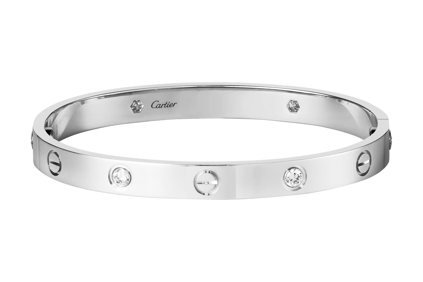  Cartier Love collection bangle with diamonds in white gold