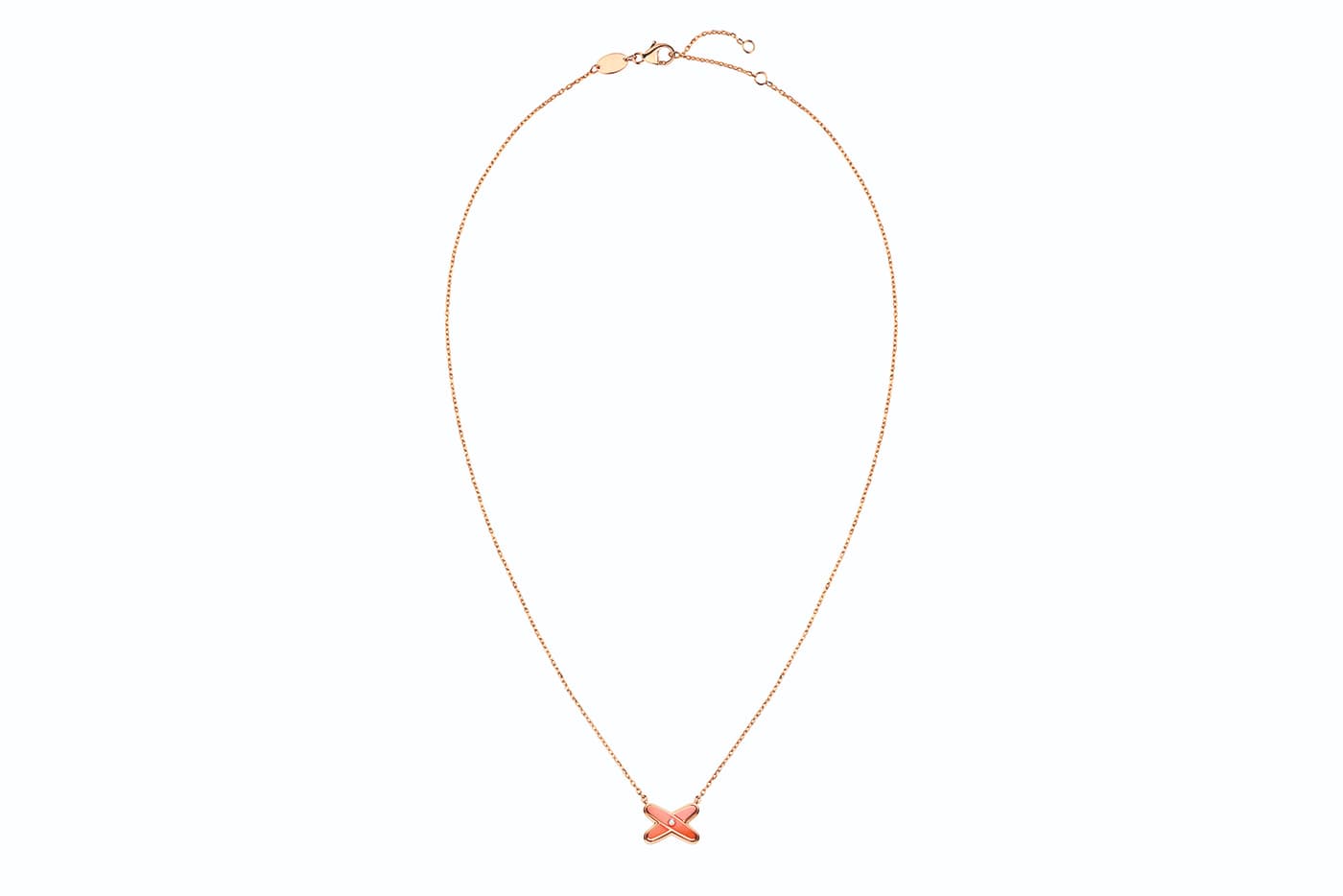  Chaumet Liens collection pendant necklace with diamonds and lacquer in rose gold 