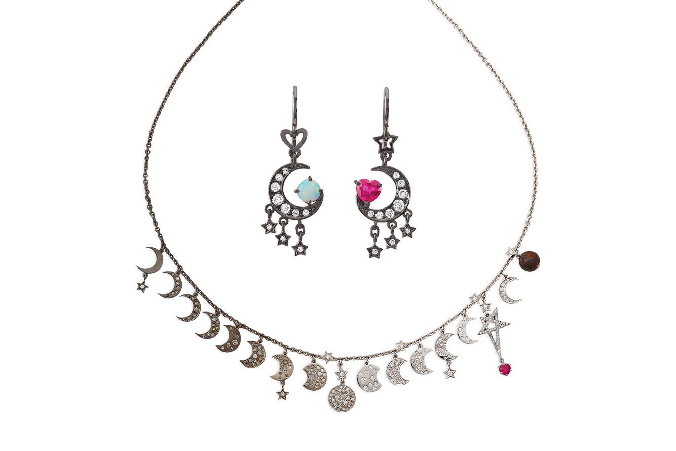  Solange Azagury-Partridge I love you to the Moon and back suite with rubies, opals and diamonds in white gold