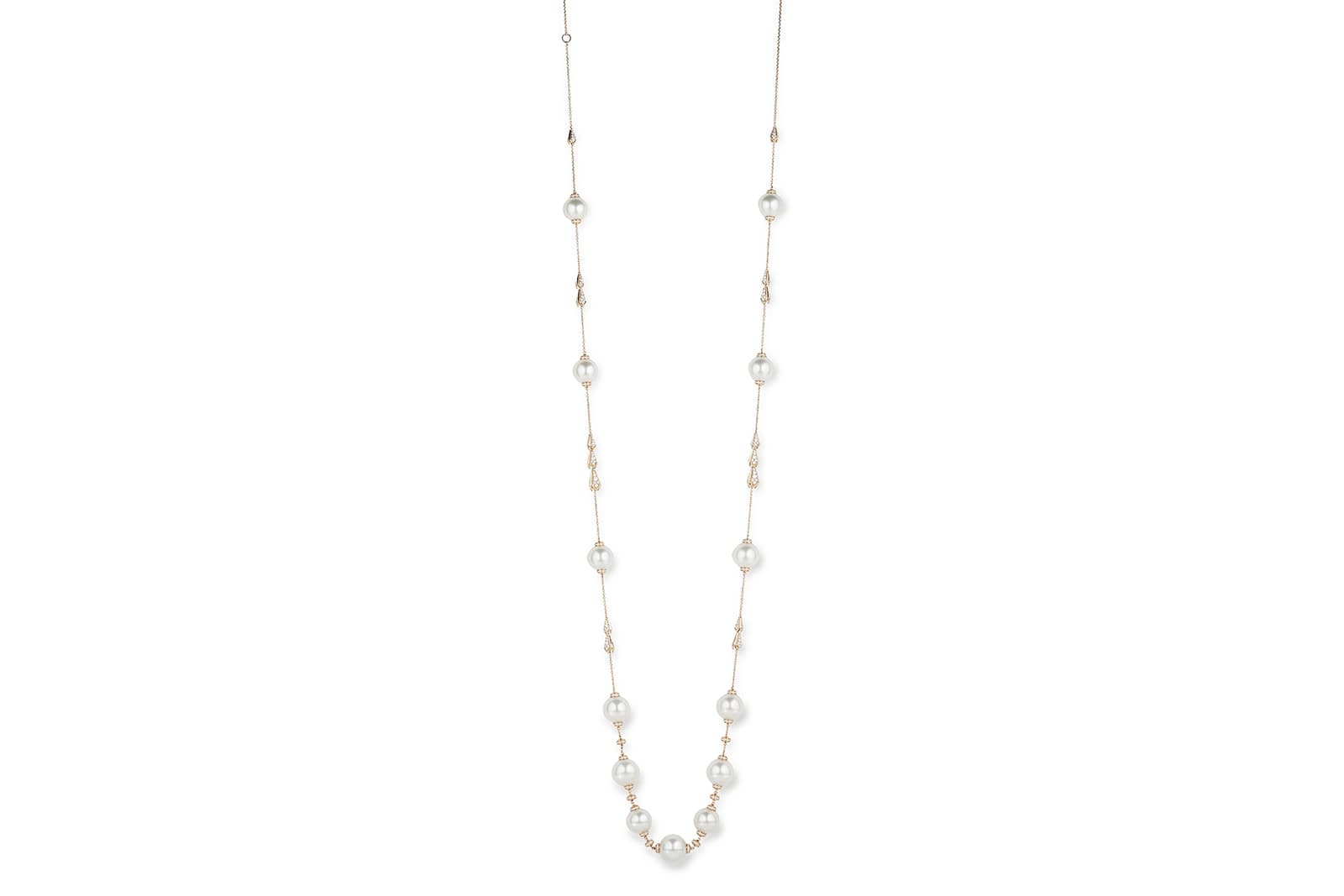  Boodles Secret Garden collection Bellflower sautoir with pearls in yellow gold