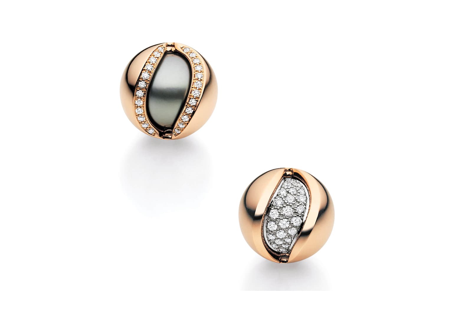  Jörg Heinz Mystery Sphere pendant with diamond and pearls in yellow and white gold