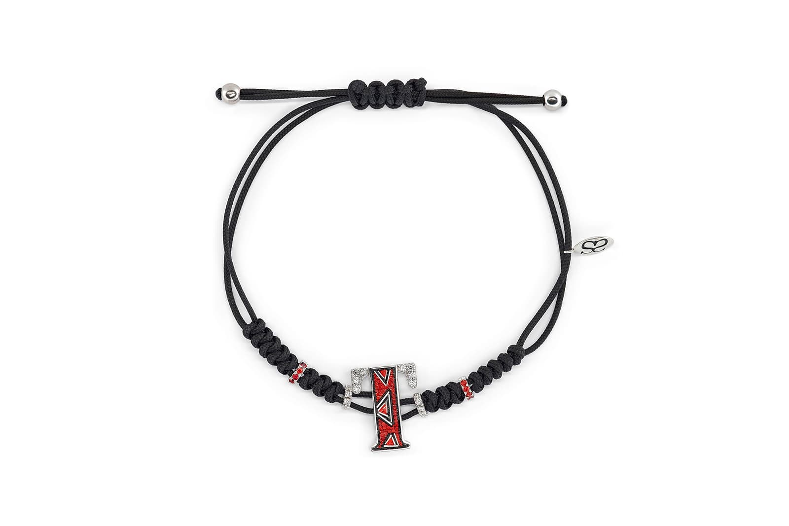  SICIS Alphabet bracelet with micromosaic and diamonds in white gold