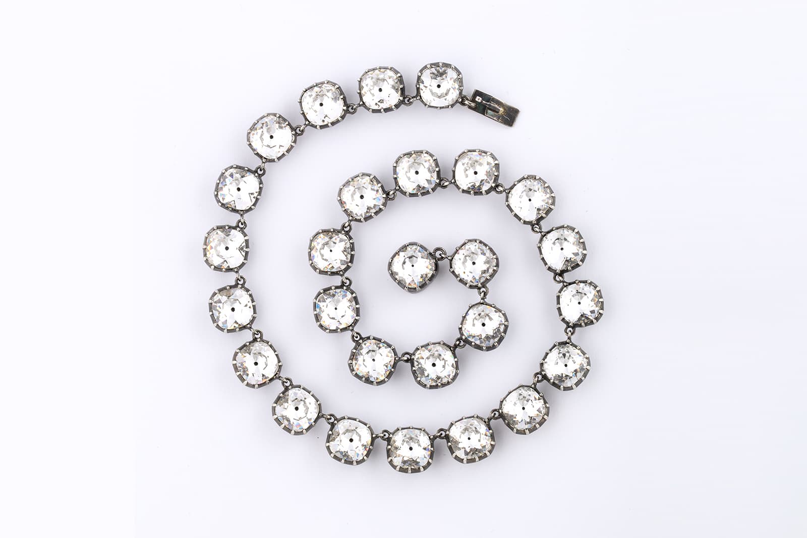  Offered by A la Vieille Russie, necklace with rock crystals in silver, circa 1870