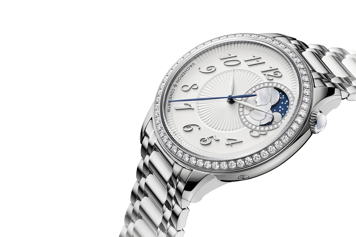  Vacheron Constantin Égérie watch with diamond bezel and detail in stainless steel 
