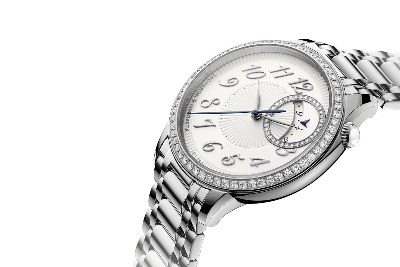  Vacheron Constantin Égérie watch with diamond bezel and detail in stainless steel 