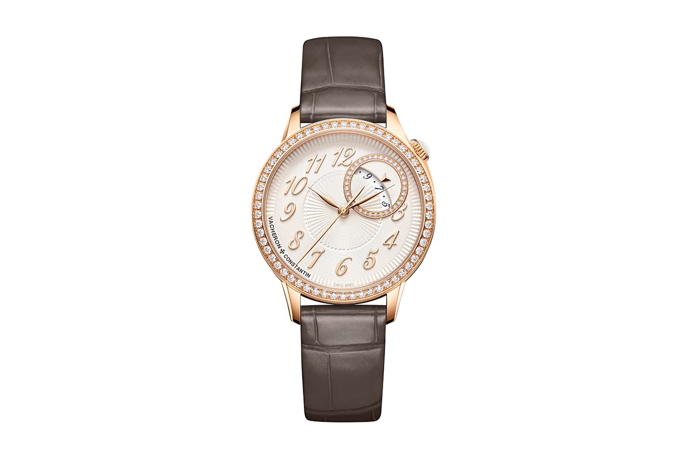  Vacheron Constantin Égérie watch with diamond bezel and detail in rose gold