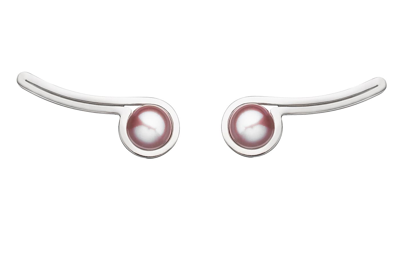  Melanie Georgacopoulos Flow ear cuffs with with lavender fresh water pearls in white gold