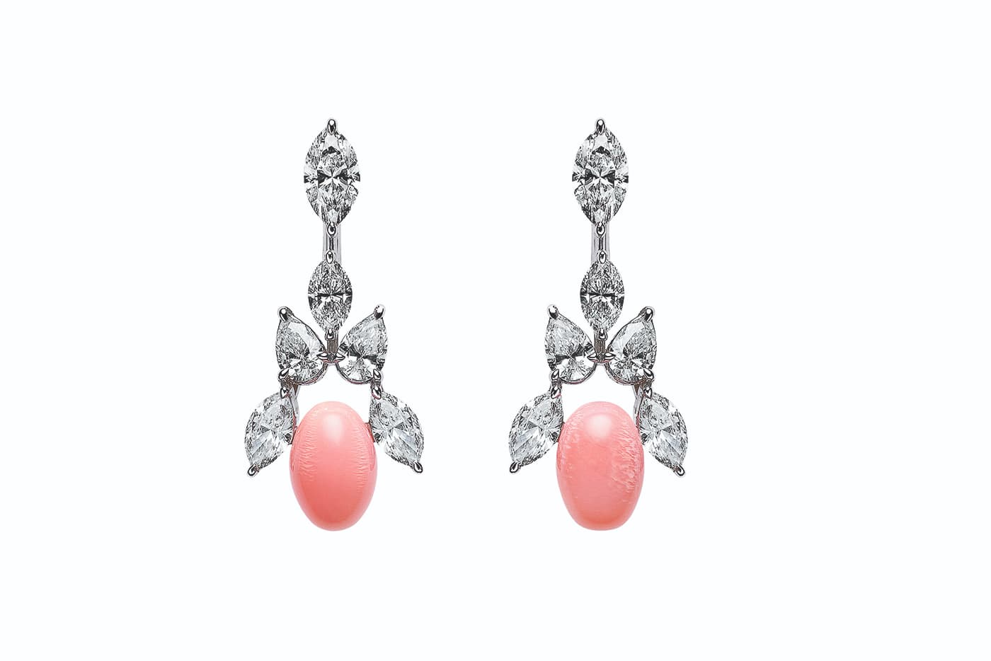  Mikimoto earrings with conch pearl and diamonds in white gold