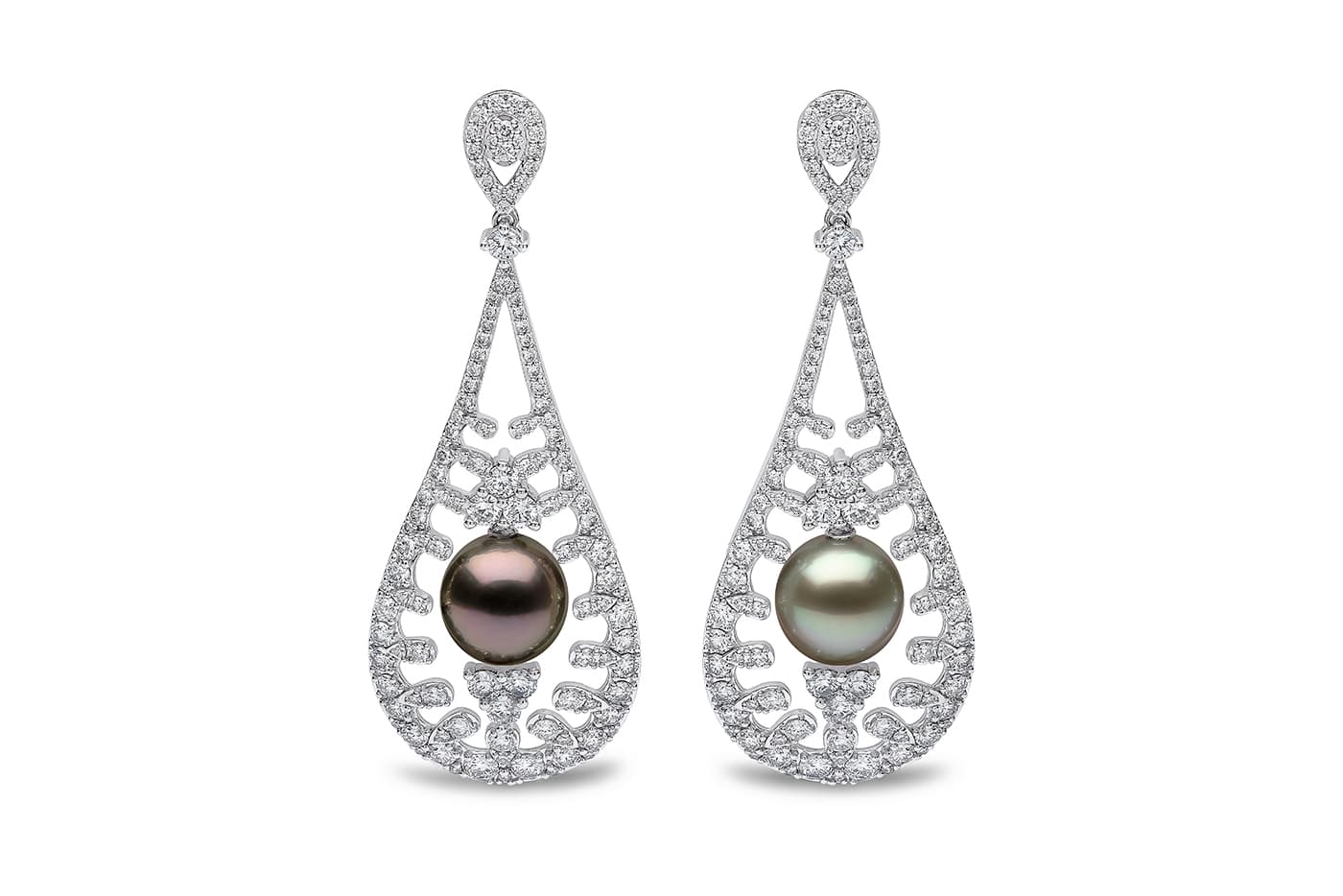  YOKO London earrings with Tahitian pearls and diamonds in white gold
