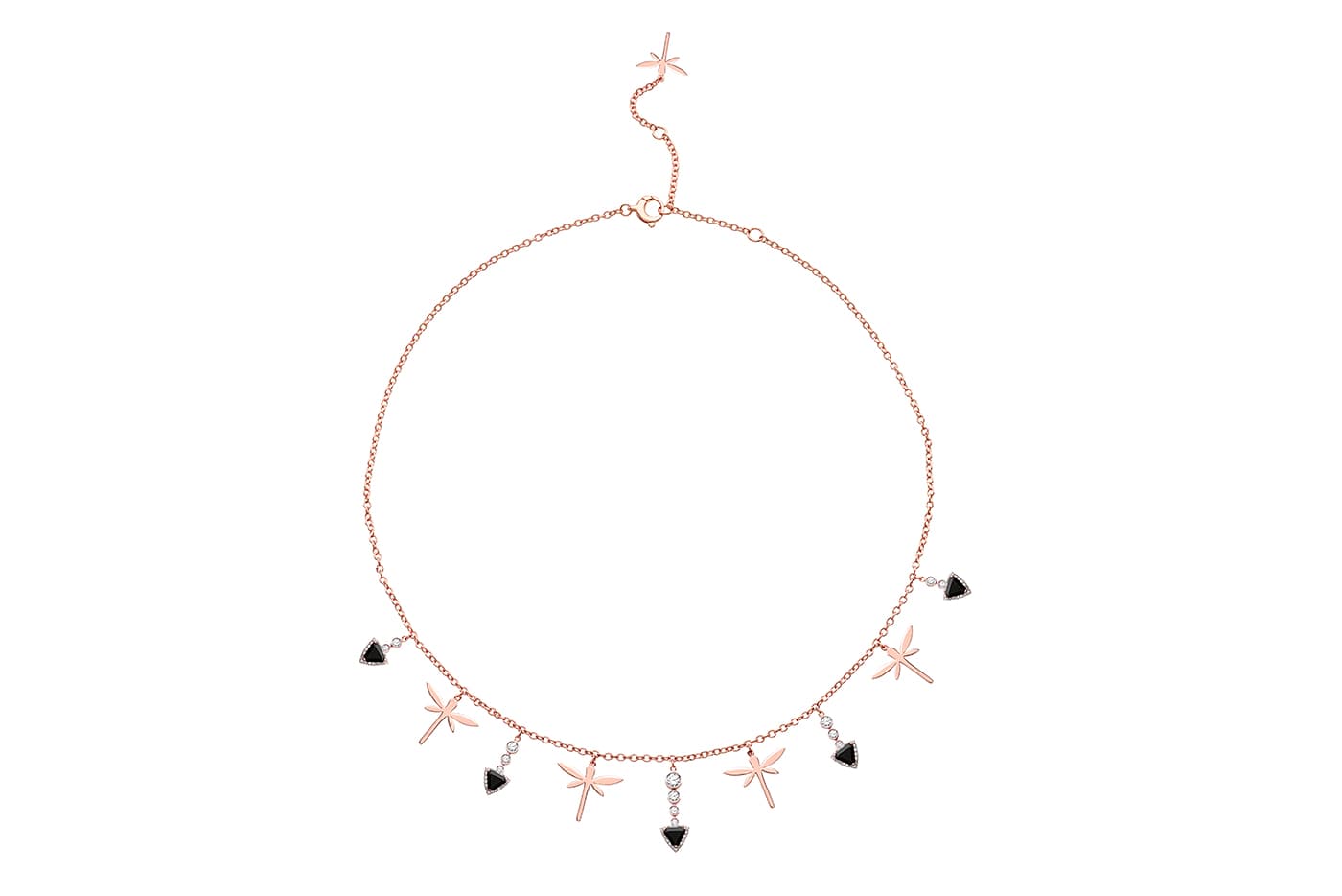 Anapsara Kadinsky necklace with diamonds and enamel in rose gold