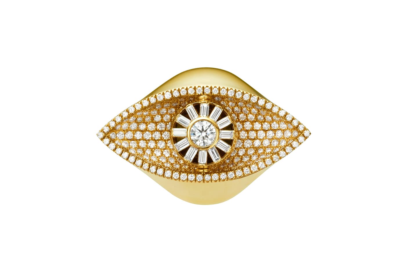  CADAR Reflections ring with diamonds in yellow gold