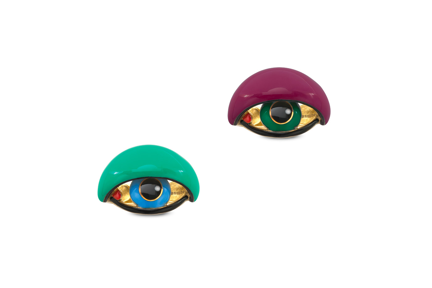  Solange Azagury Partridge rings with enamel in yellow gold
