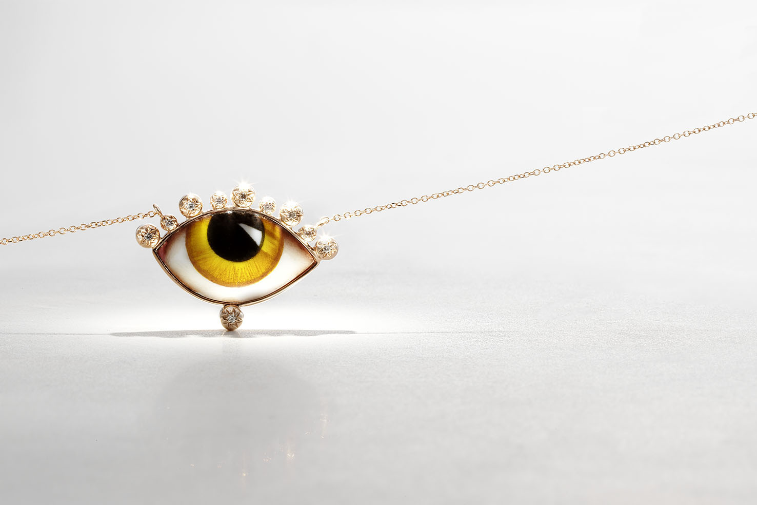 Lito Tu Es Partout pendant with diamonds and enamel in rose gold