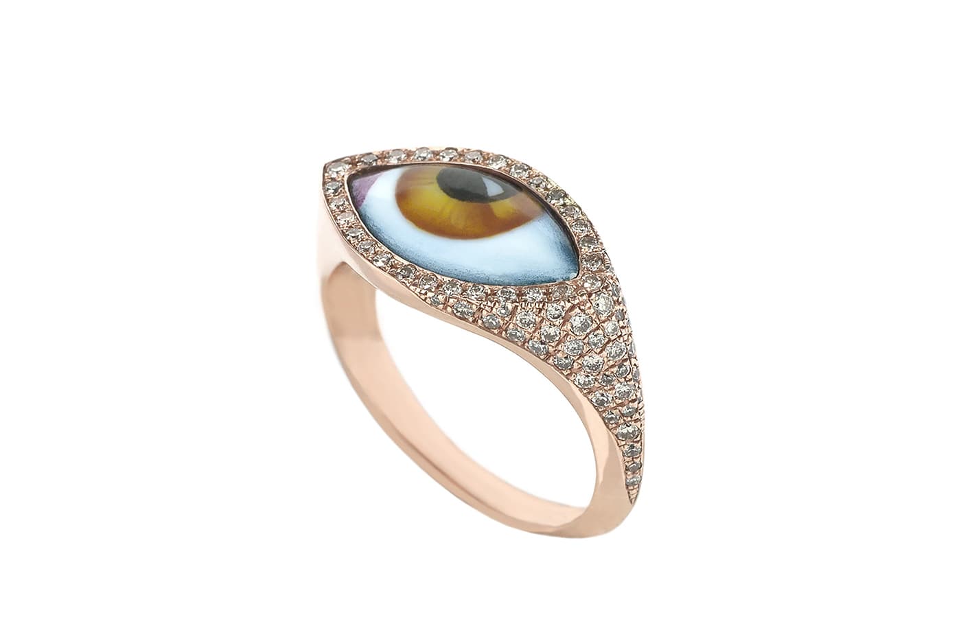  Lito Tu Es Partout ring with diamonds and enamel in rose gold