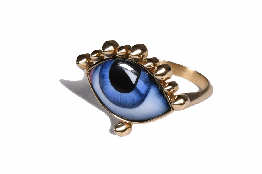  Lito Tu Es Partout ring with enamel in yellow gold