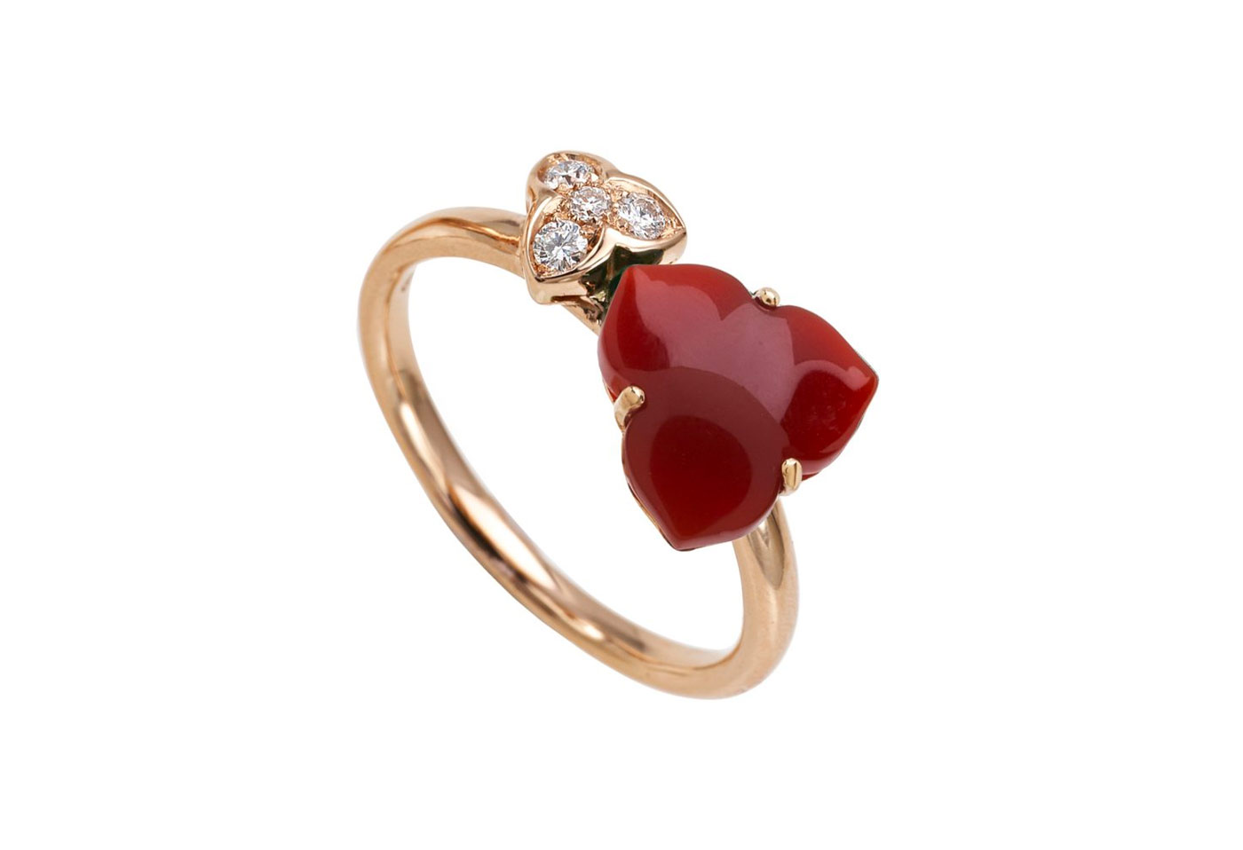  Luca Carati ring with carnelian and diamonds in rose gold