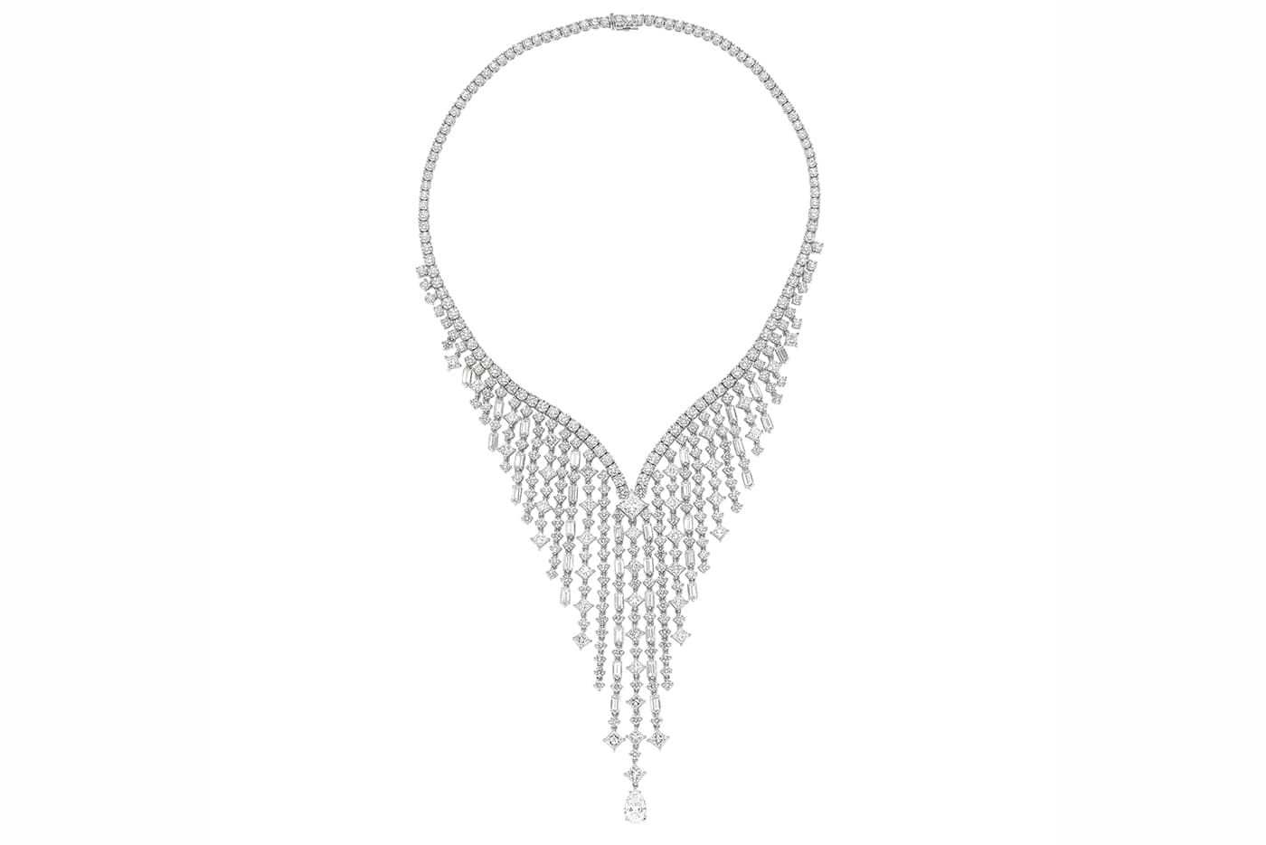 Luca Carati high jewellery necklace with diamonds set in white gold