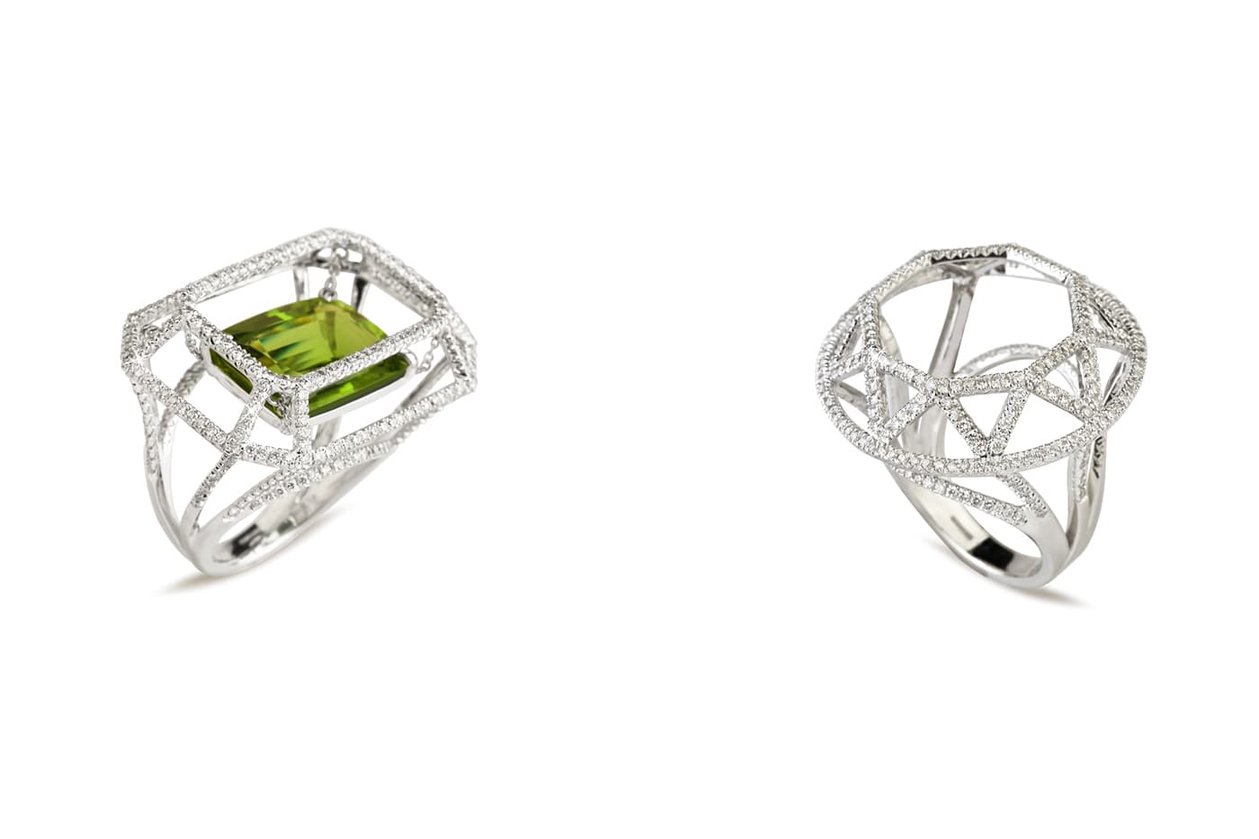  Fabio Salini Cage ring with tourmaline and diamonds