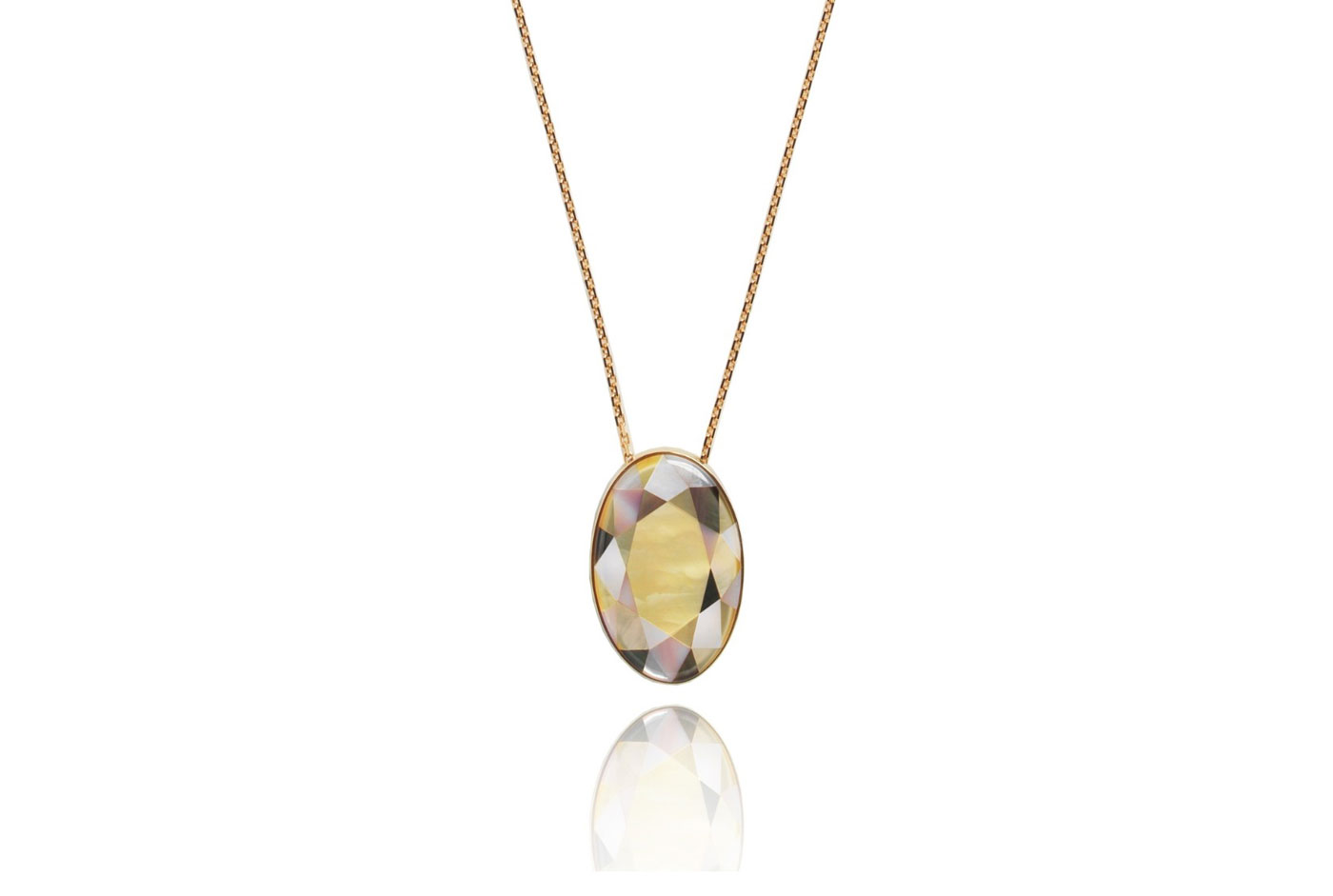  Melanie Georgacopoulos MOP Gemstones pendant with mother of pearl in yellow gold