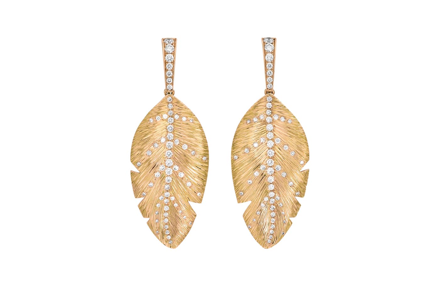  Piaget 'Palm Tree' earrings from the 'Extremely Piaget' collection with diamonds in yellow gold