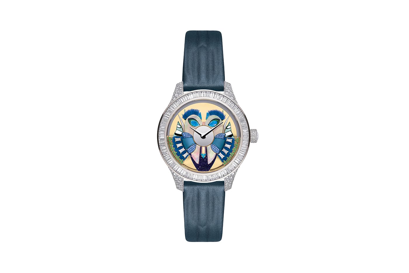   Dior Grand Bal Masqué No.5 with diamonds,lapis lazuli, sapphires, apatite, tsavorite garnets, opals, aventurine, mother-of-pearl and feathers in white gold, yellow gold and platinum