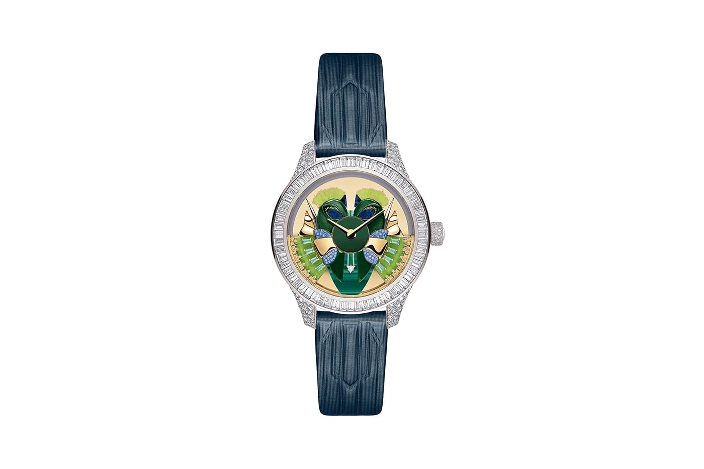  Dior Grand Bal Masqué No.7 with diamonds,turquoise, sapphires, emeralds, yellow sapphires, malachite, opals, green mother-of-pearl and feathers in white gold, yellow gold and platinum