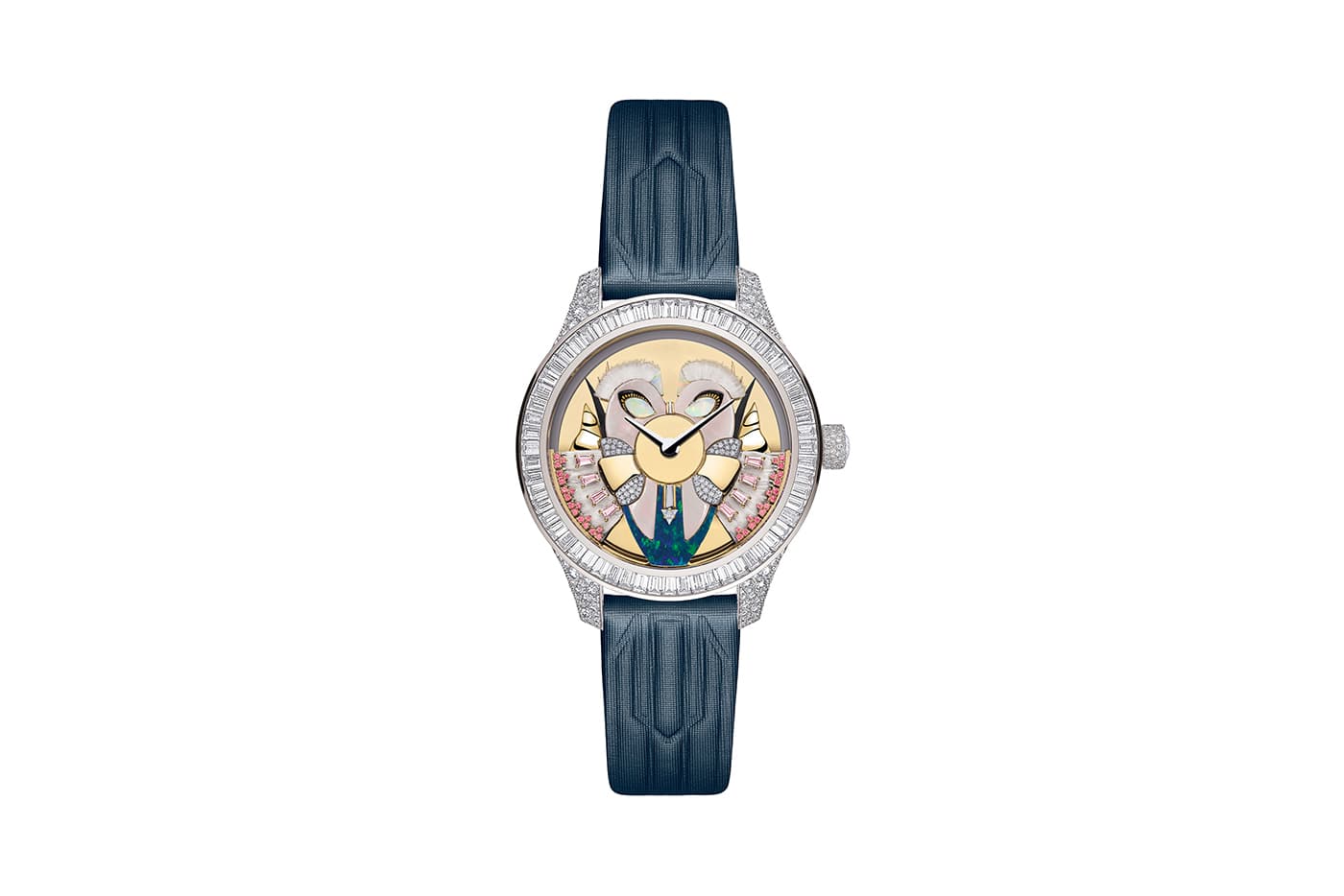  Dior Grand Bal Masqué No.8 with diamonds, malachite, pink sapphires, opals, pink mother-of-pearl and feathers in white gold, yellow gold and platinum