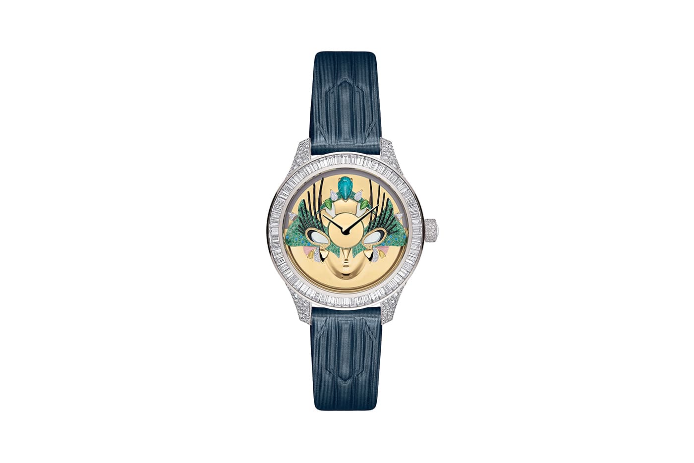  Dior Grand Bal Masqué No.11 with diamonds,malachite, apatite, tsavorite garnets, yellow sapphires, sapphires, white mother-of-pearl and feathers in rose gold, white gold, yellow gold and platinum
