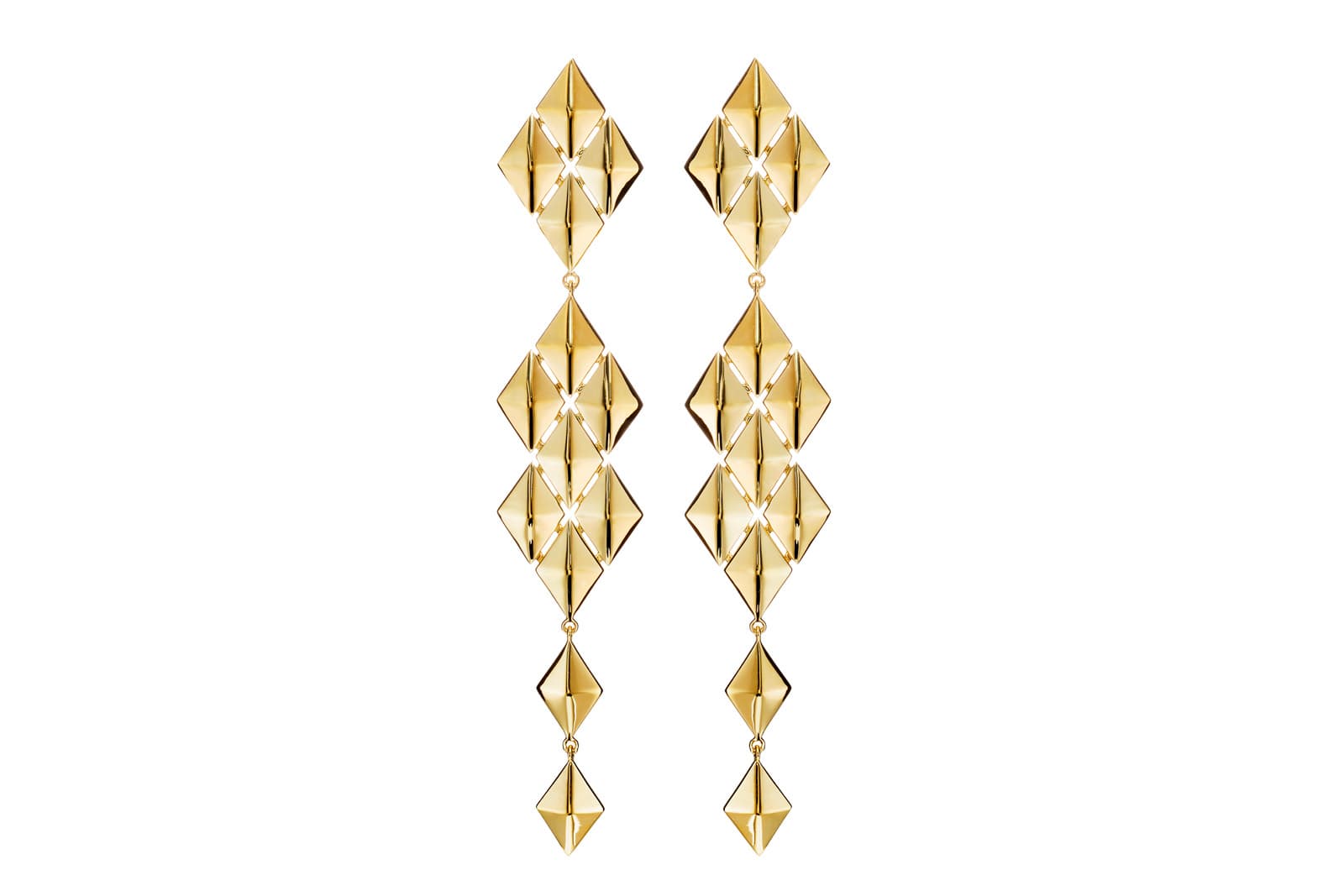  CADAR Python earrings from the Second Skin collection in yellow gold