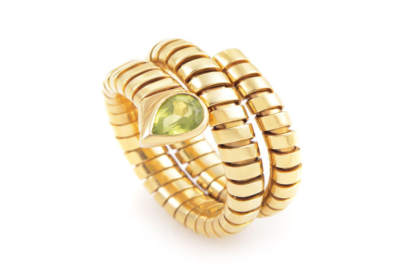  Bulgari Serpenti Tubogas bracelet with peridot in yellow gold