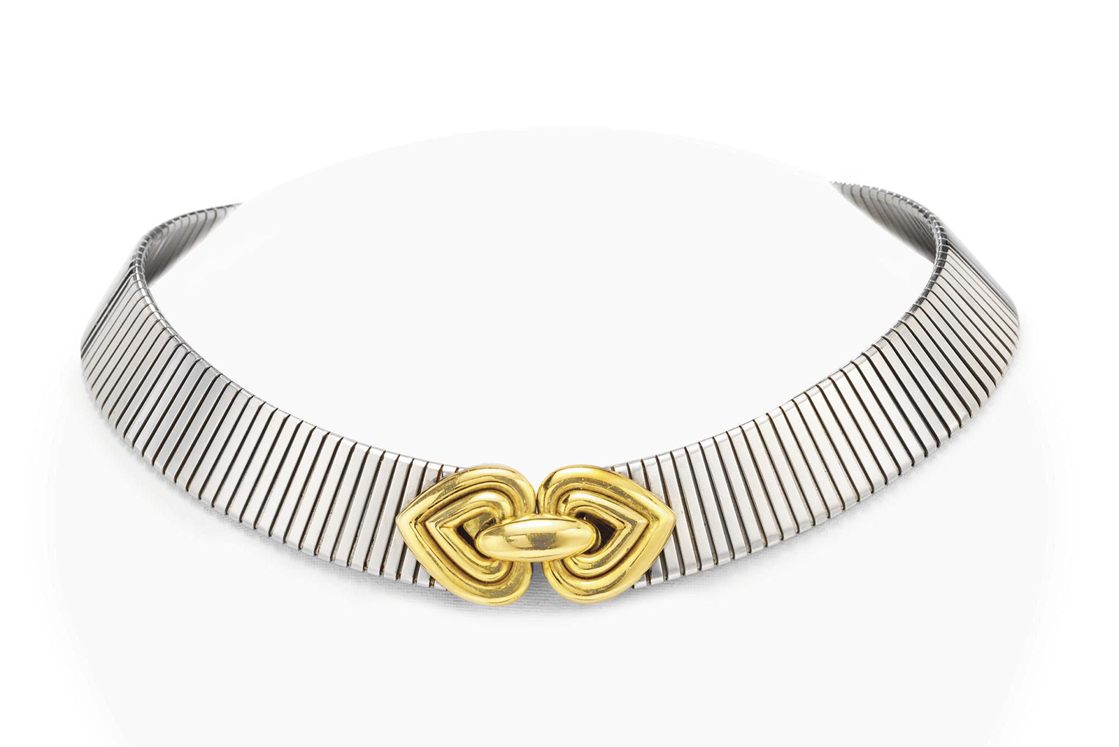  Bulgari Tubogas choker in white and yellow gold