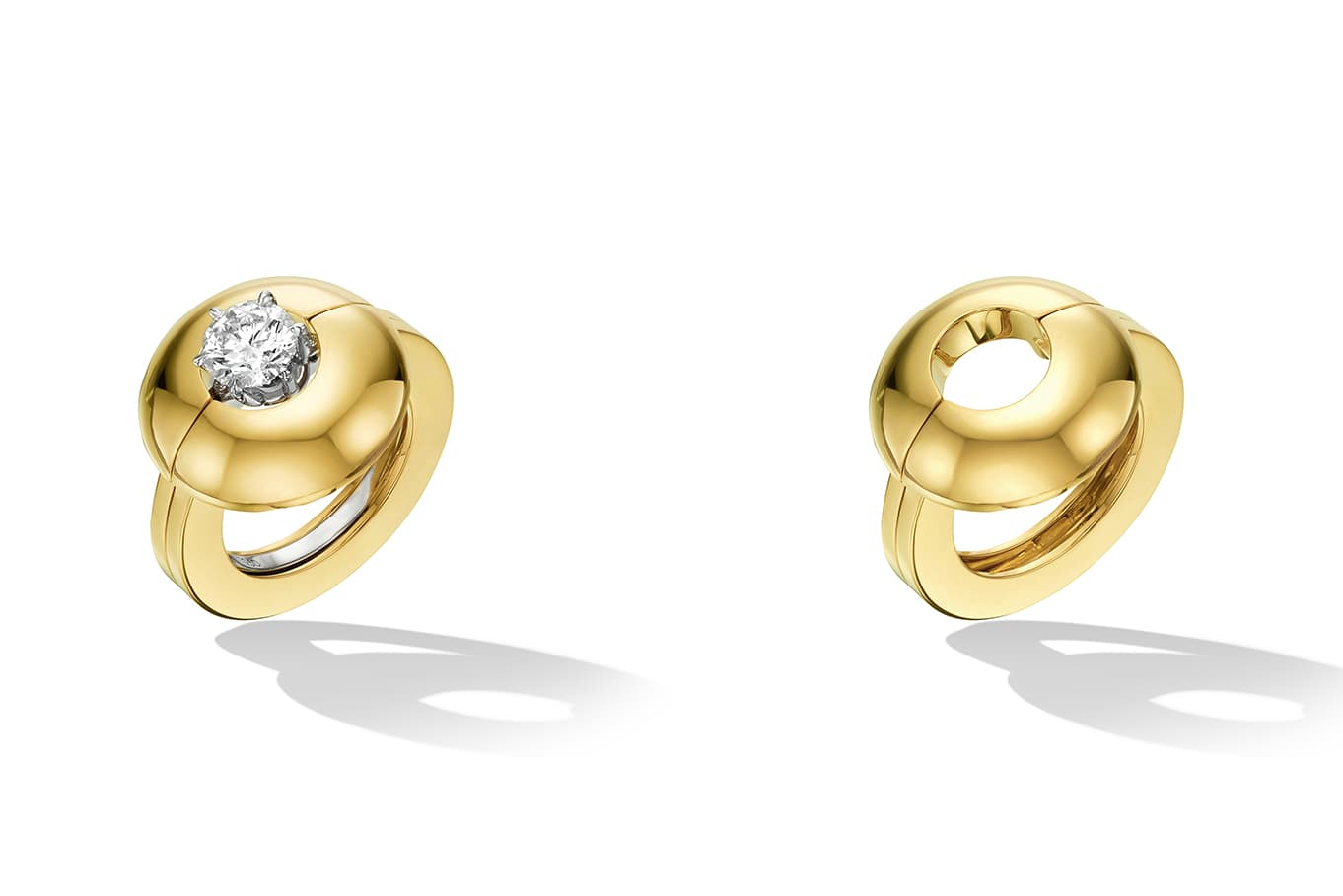  CADAR Psyche collection transformable ring with diamond in yellow gold