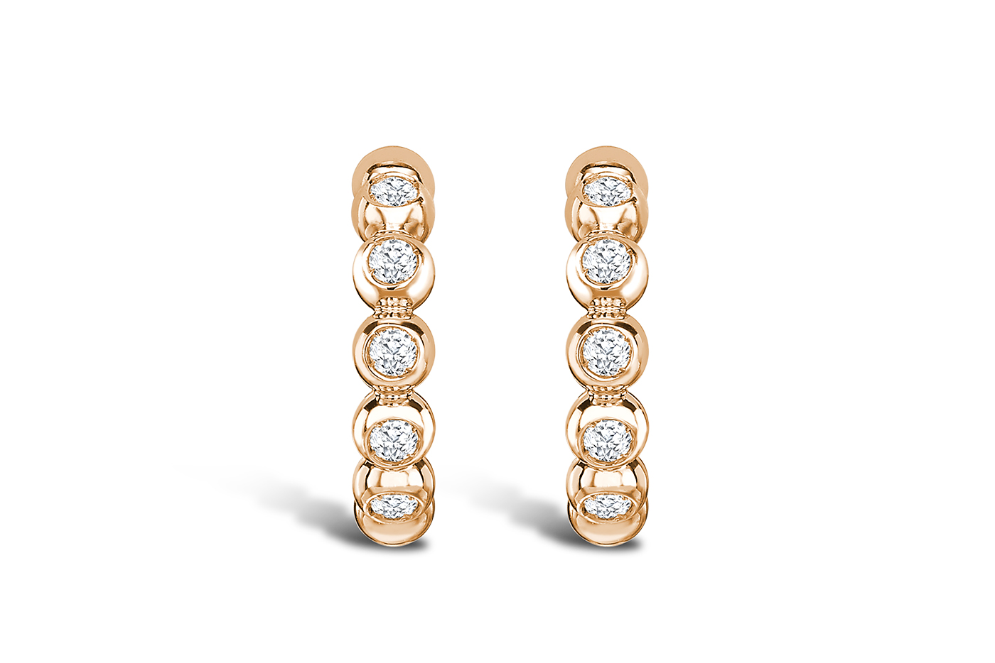  Pragnell Bohemia collection earrings with diamonds in rose gold