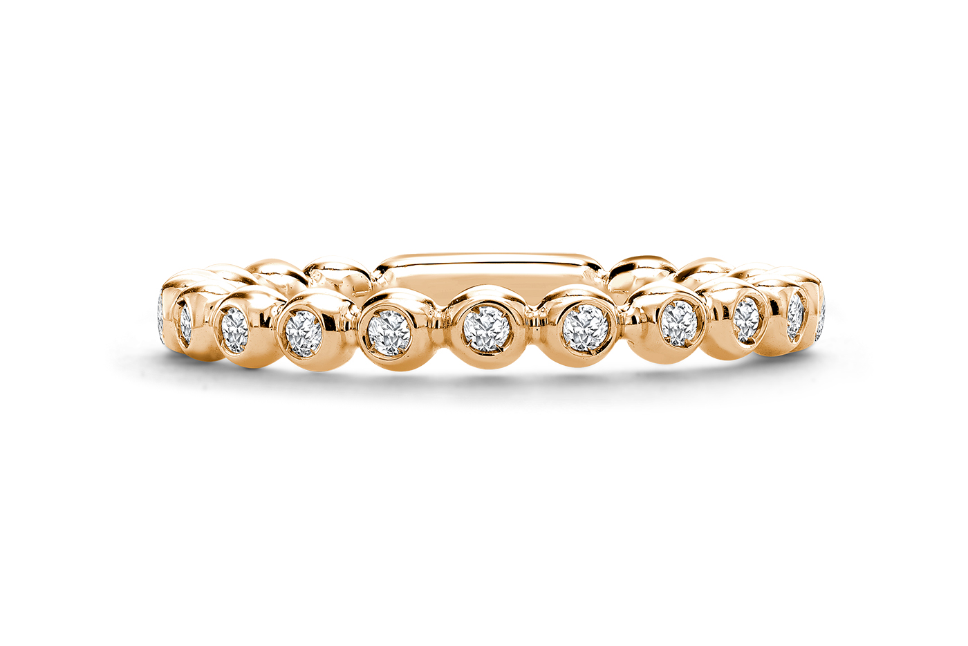  Pragnell Bohemia collection ring with diamonds in rose gold
