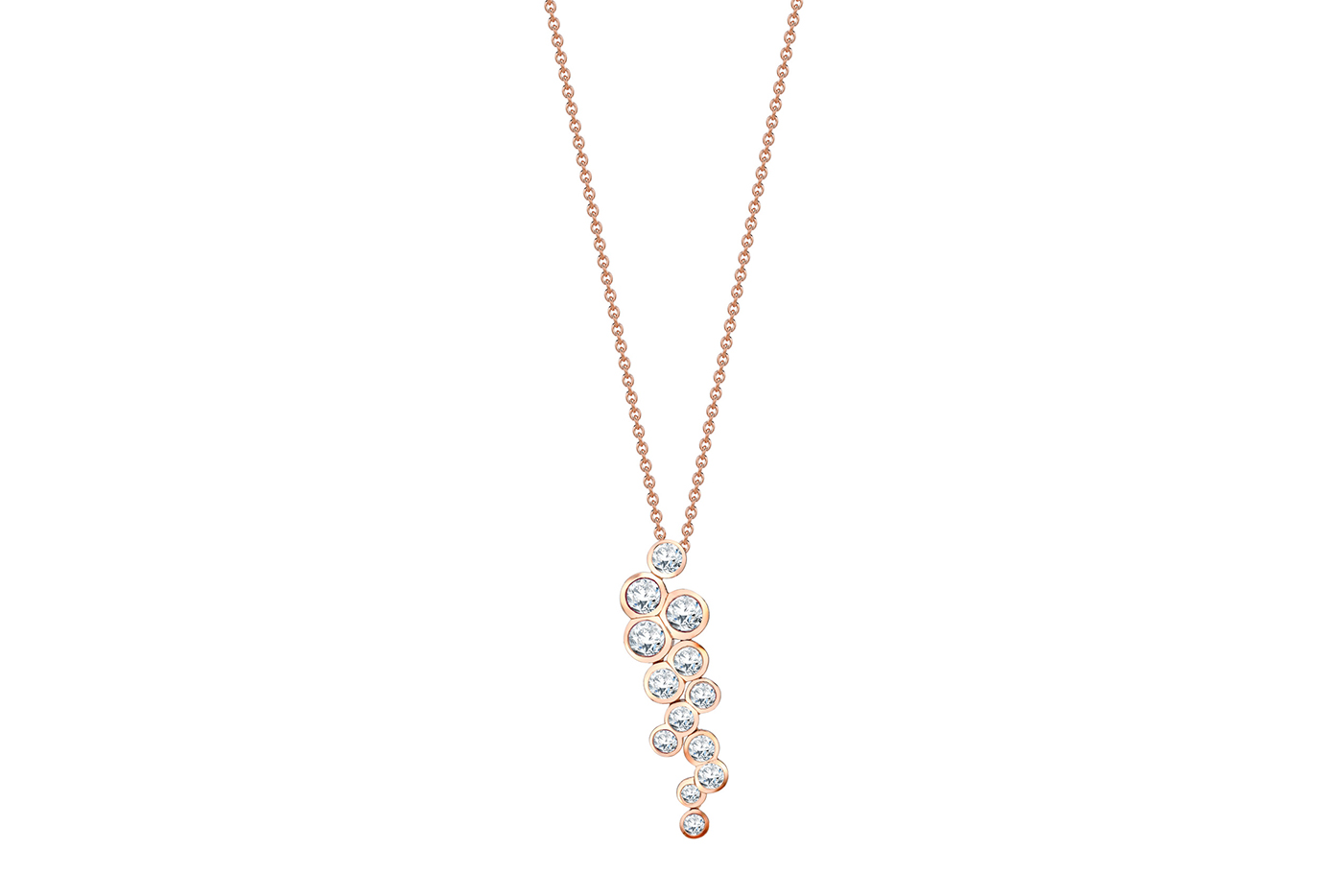 Pragnell Bubbles collection necklace with diamonds in yellow gold