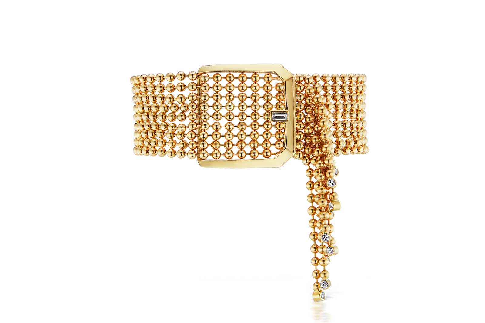  Maria Canale Flapper collection bracelet with diamonds in yellow gold