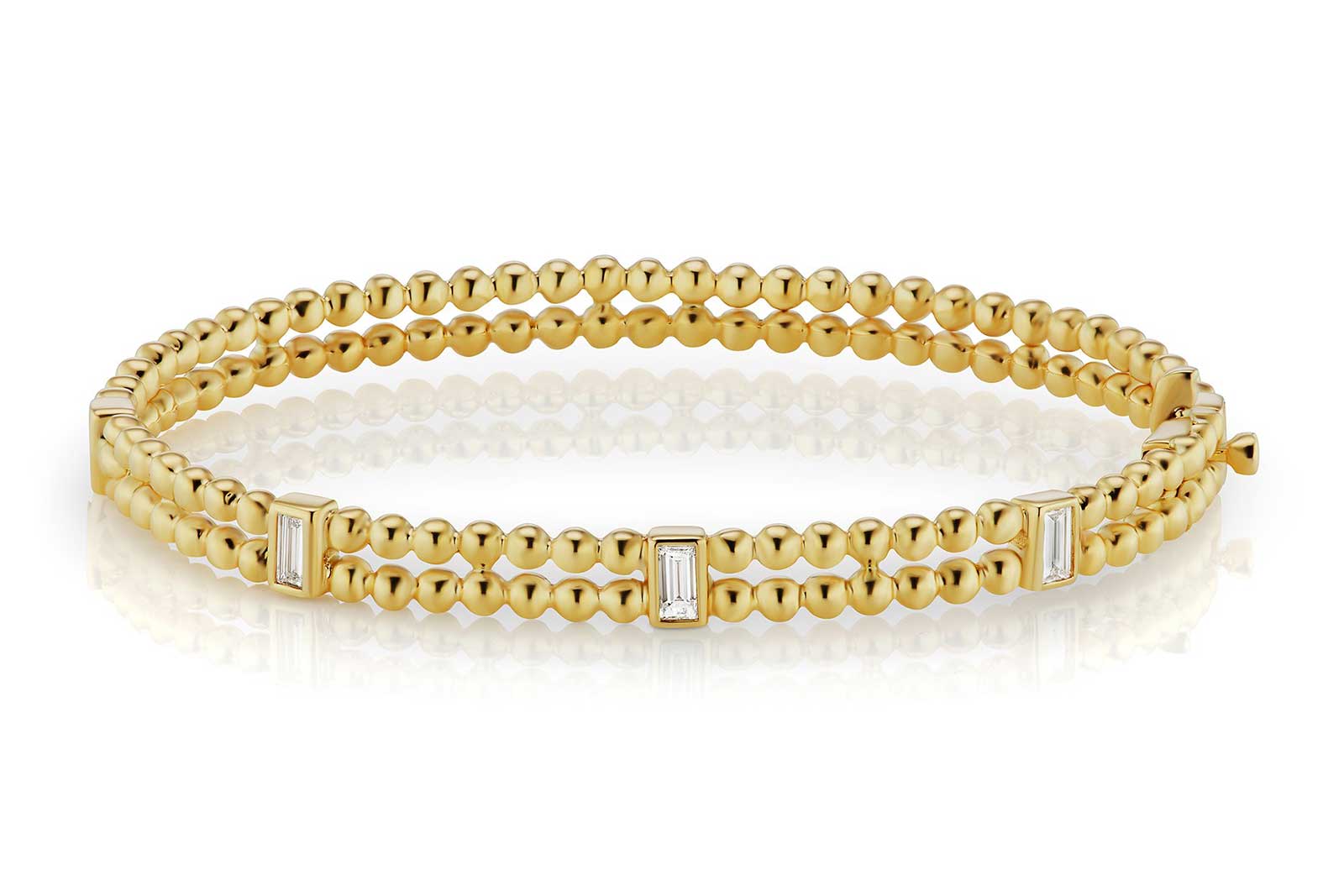  Maria Canale Flapper collection bracelet with diamonds in yellow gold