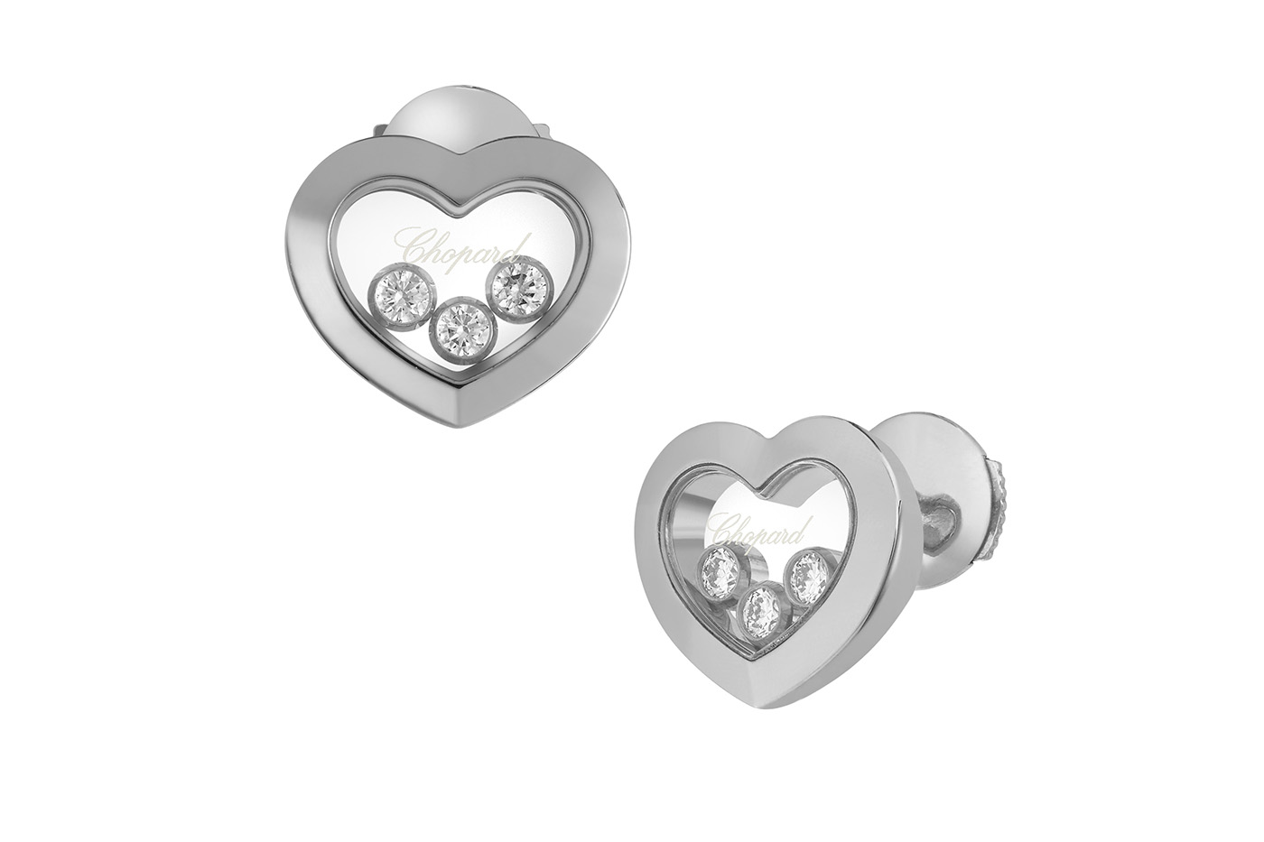  Chopard Happy Diamonds collection earrings with diamonds in white gold