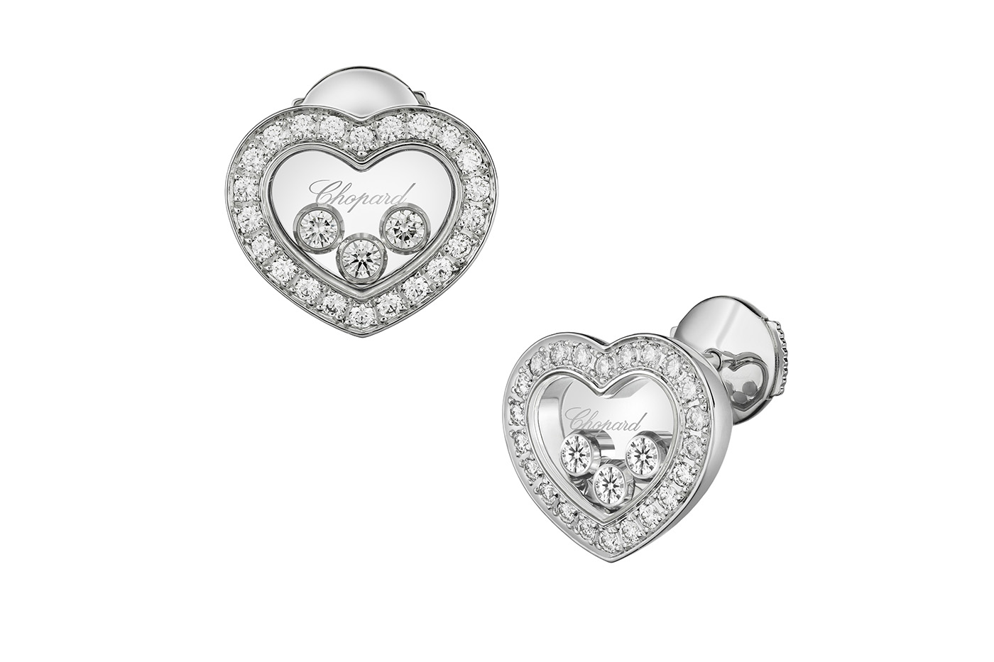  Chopard Happy Diamonds collection earrings with diamonds in white gold