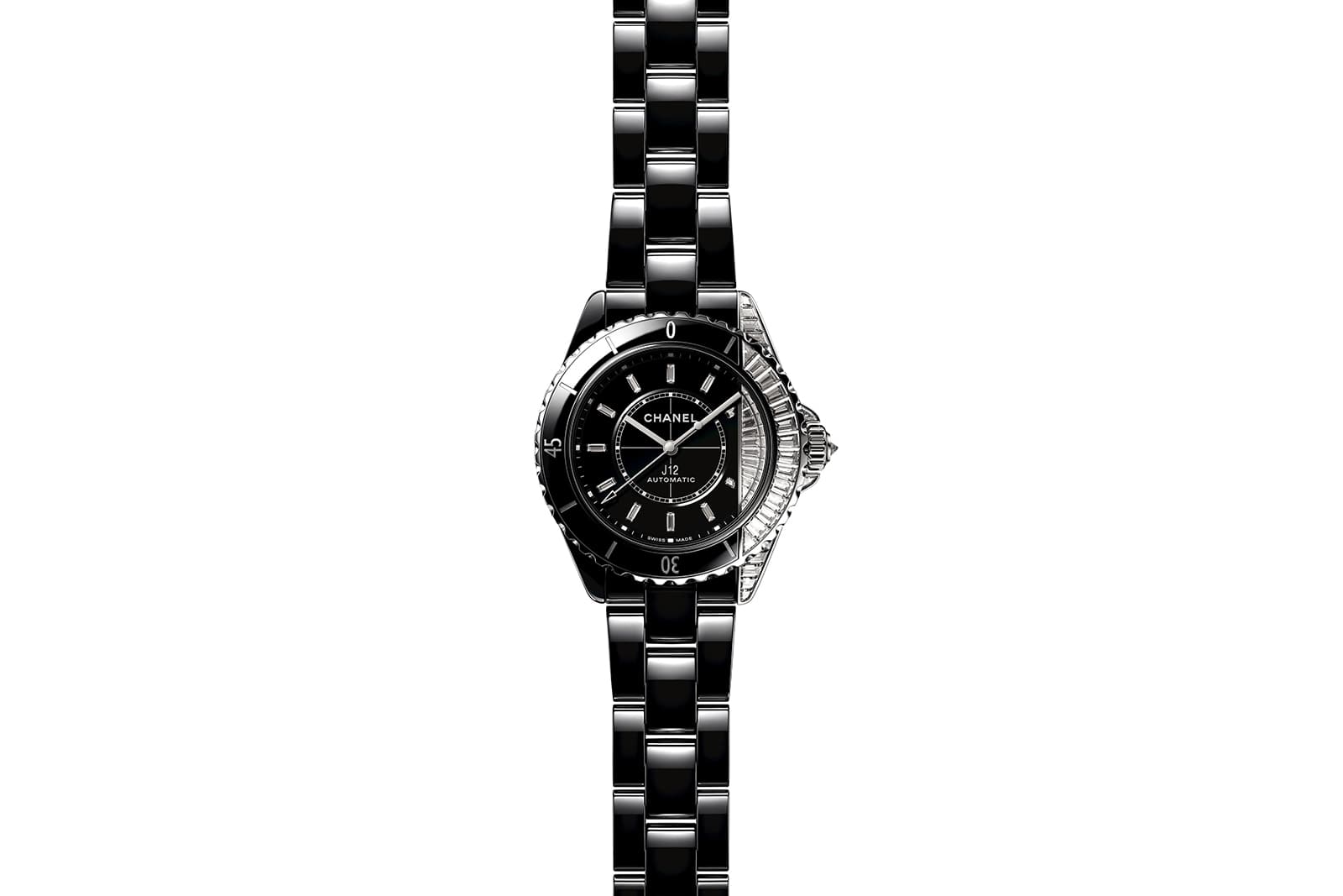  Chanel Watches 'J12 Paradoxe' with diamonds in black ceramic and white gold