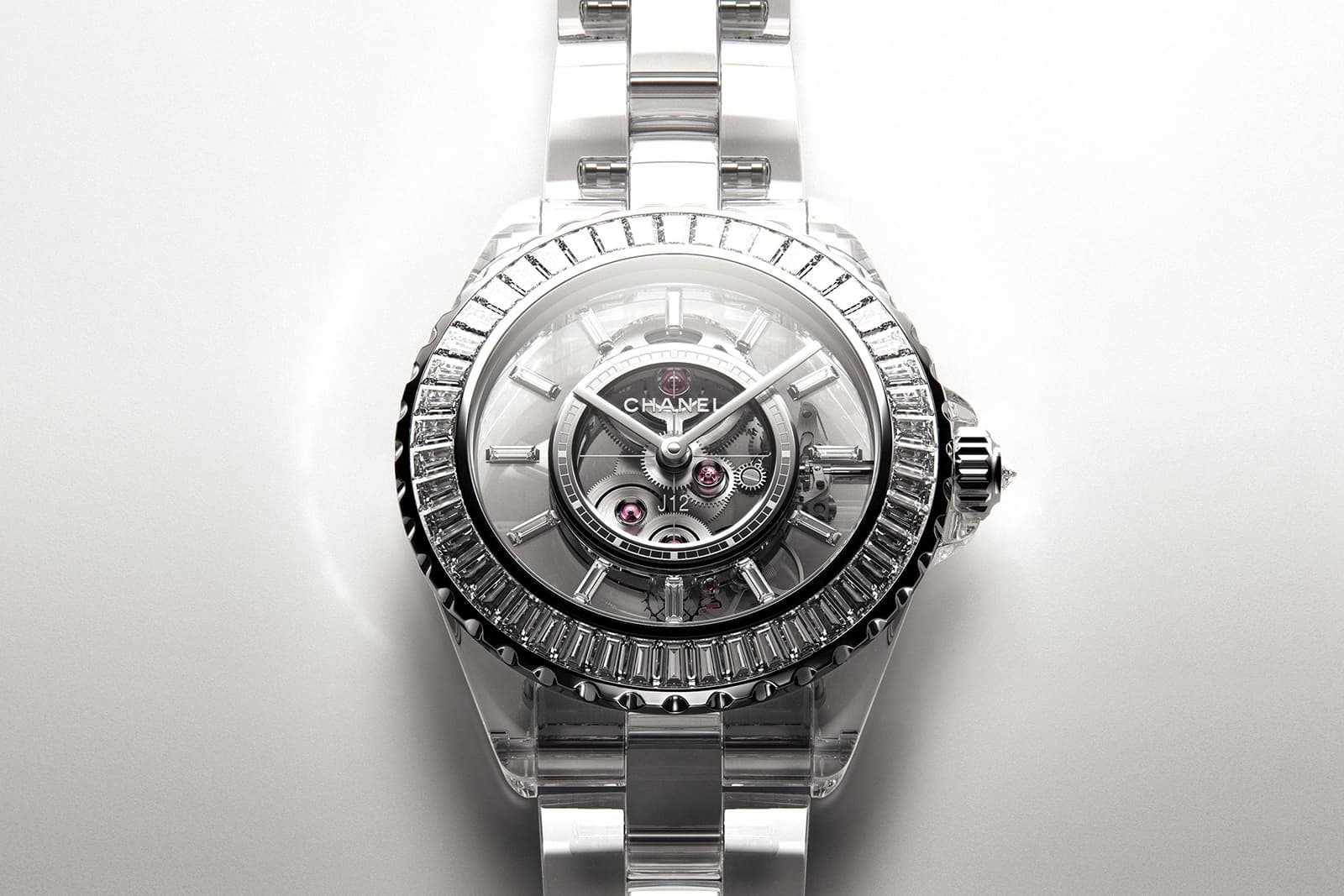 Chanel Watches 'J12 X-RAY' with 7.97ct of diamonds in sapphire glass and white gold