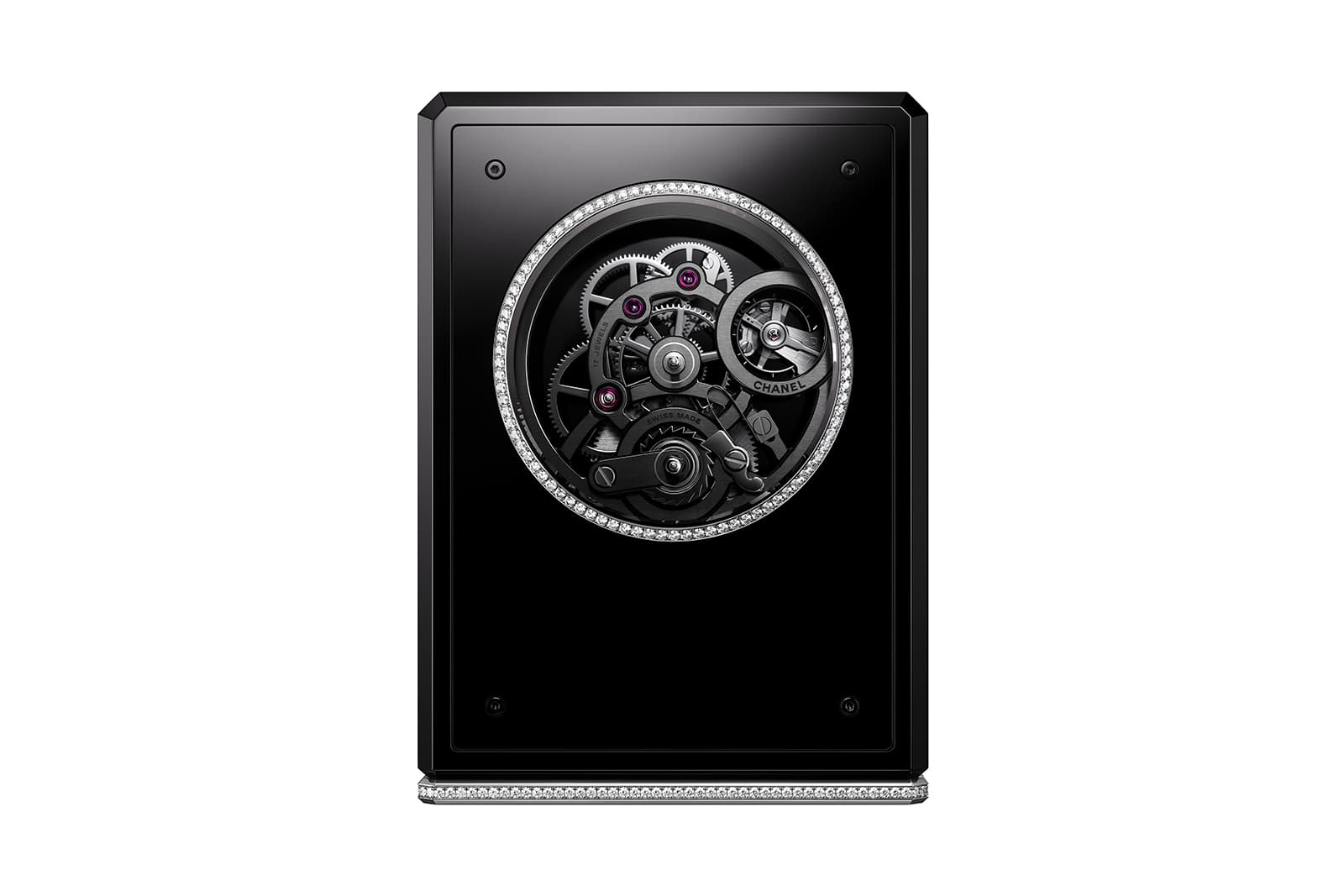  Chanel Watches 'COCO CLOCK' with 16.51ct of diamonds and pearls in obsidian and white gold